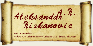 Aleksandar Niškanović vizit kartica